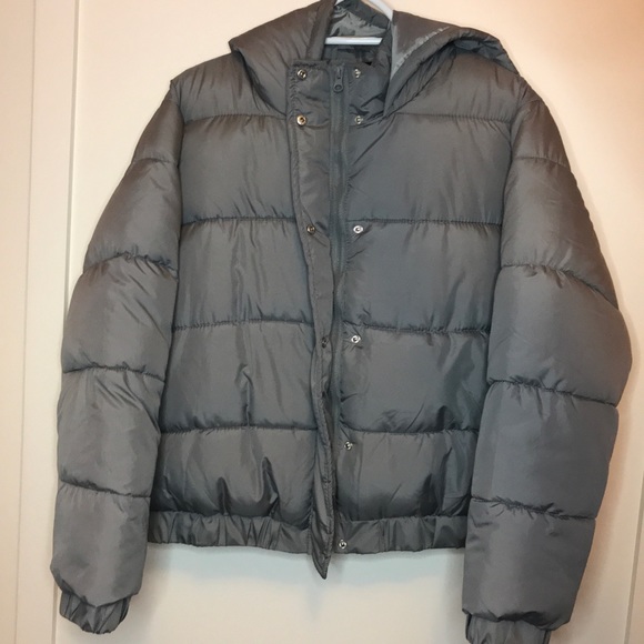 Missguided Grey Hooded Puffer Jacket - Picture 6 of 12